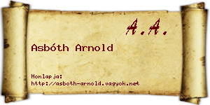 Asbóth Arnold névjegykártya