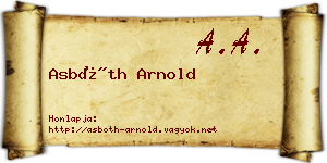 Asbóth Arnold névjegykártya