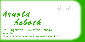 arnold asboth business card